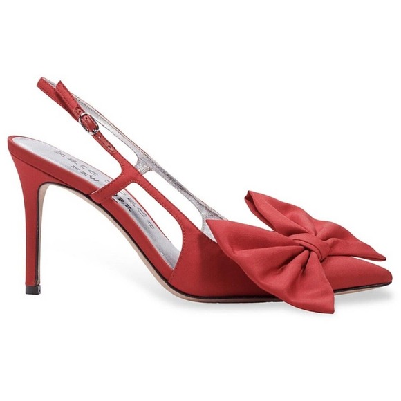 Kate Spade Sheela Sling Taffeta Pointed Toe with Bow Stiletto Heel NEW Size 6 - Picture 2 of 5